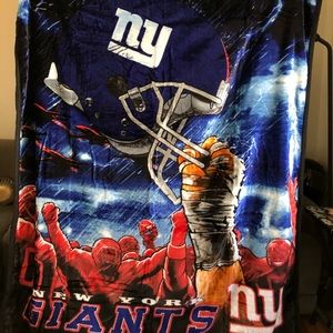 Royal plush NY Giants throws.